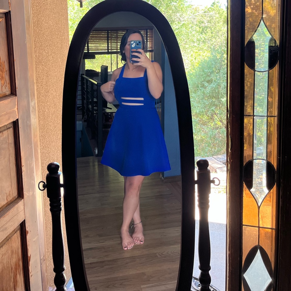 Blue skater dress